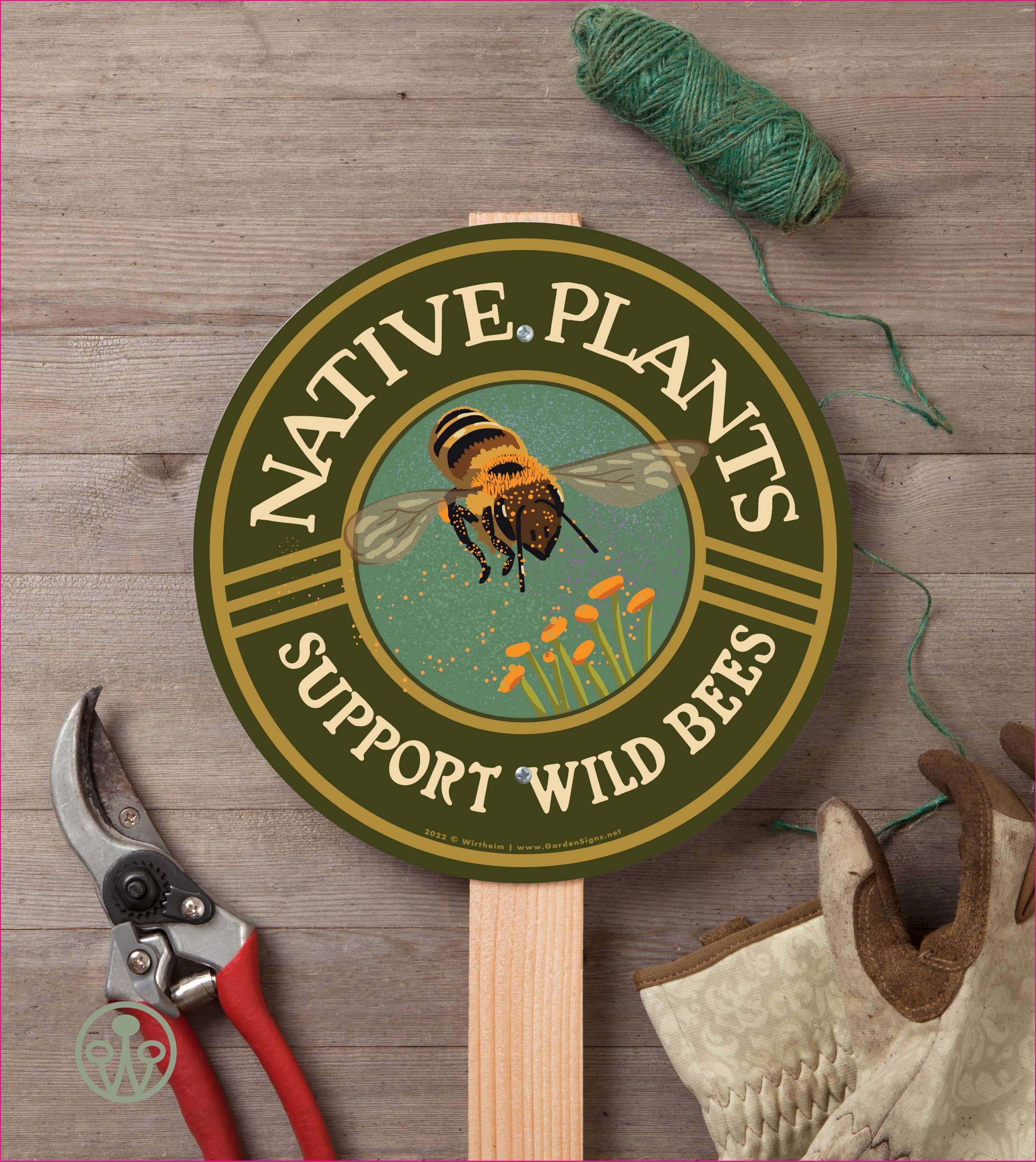 Native Plants - Support Wild Bees - Yard and Garden Sign - Image 4